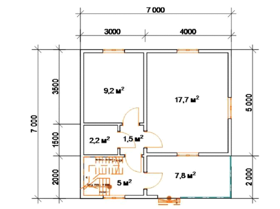 план первого этажа деревянного дома