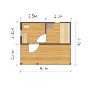 Готовая баня из профилированного бруса с террасой