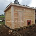 готовая баня с топочной снаружи от Леслентехно